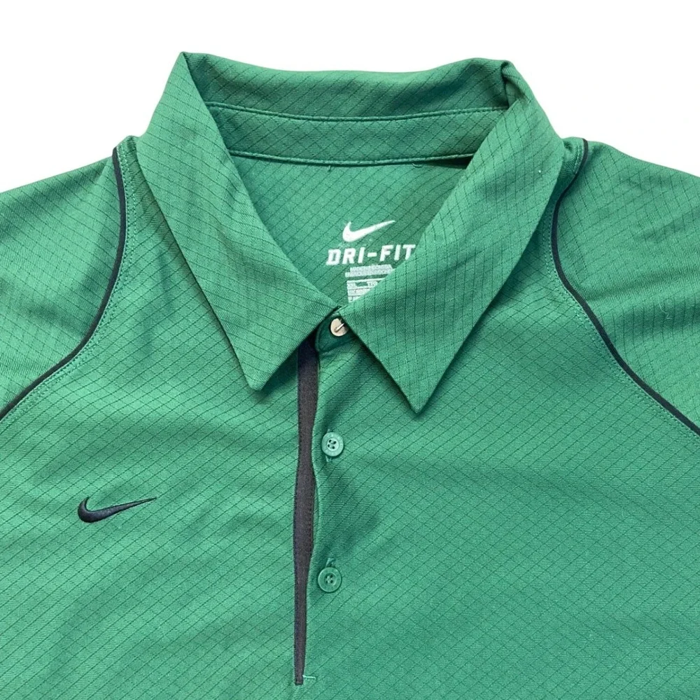 Nike Dri-FIT Polo Shirt Mens XXL Green Excellent‎ Diamond Grid Golf 380179-343